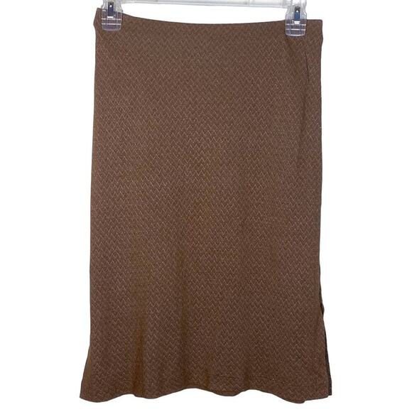 Vintage Y2K Parallel Brown & Pink Chevron Pencil Skirt - Picture 1 of 7